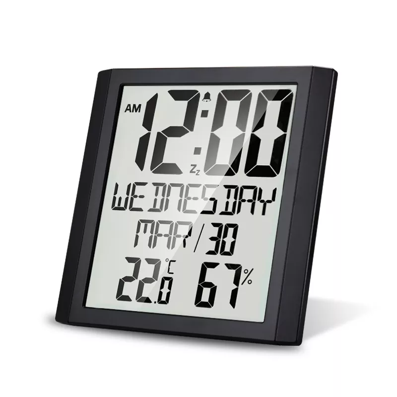 Jam dinding kalender tampilan Digital huruf besar 8.6 inci
