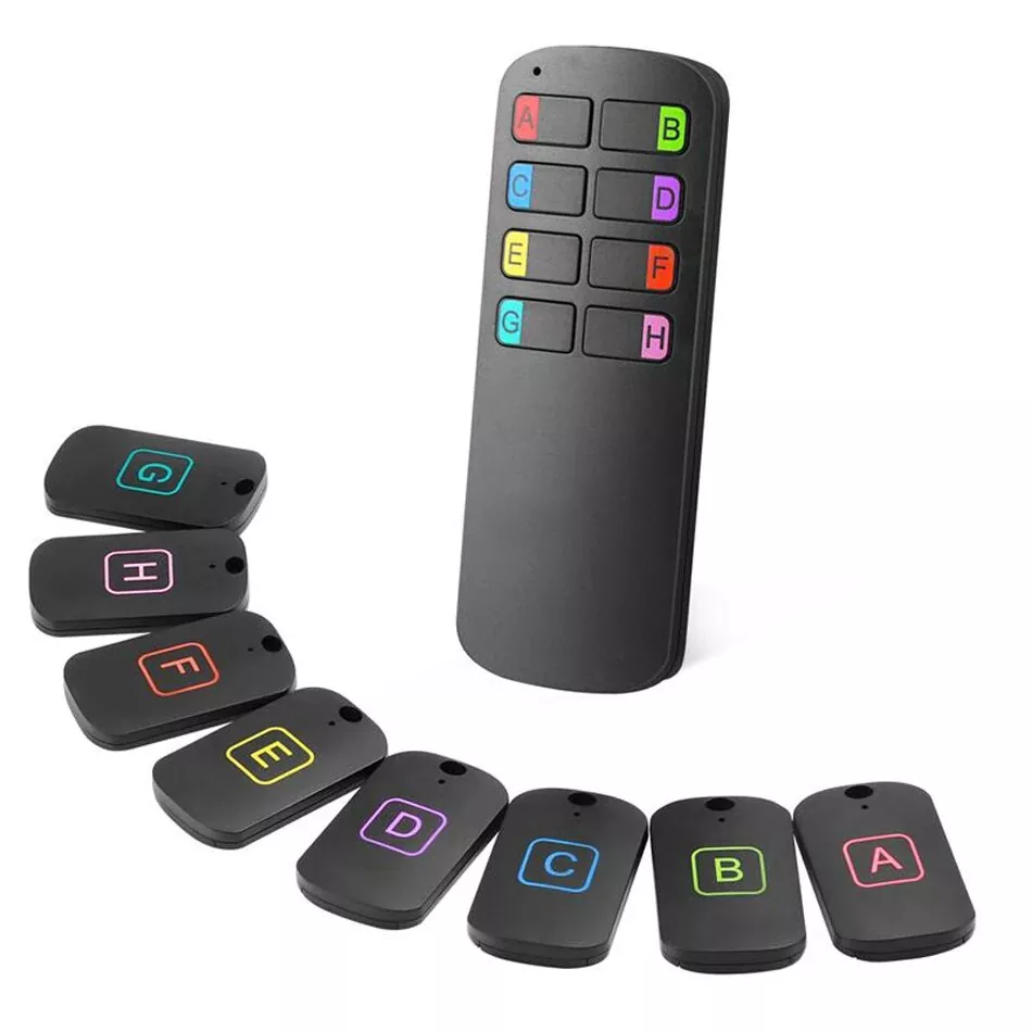 Pelacak pencari kunci Alarm nirkabel Remote Control 8 in 1