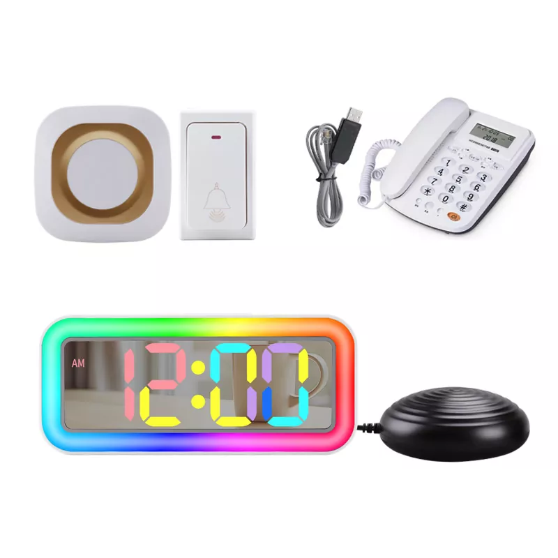 Jam Alarm Pengingat Getaran Lampu Malam Telepon Bel Pintu