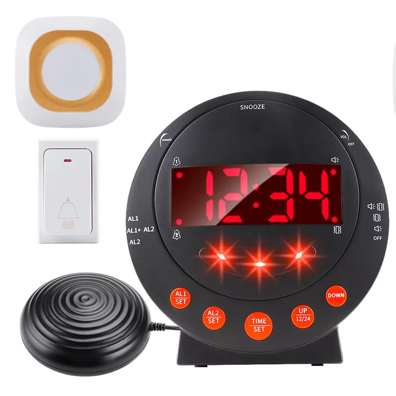 Jam Alarm Pengingat Bel Pintu Dengan Pengocok Getar Bantal