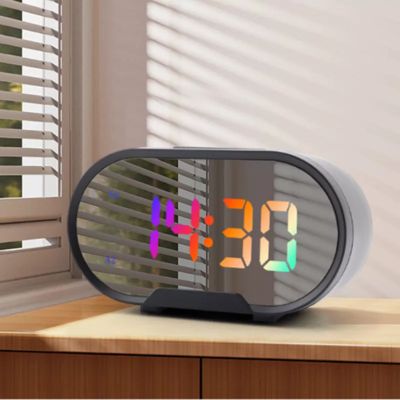 Jam Alarm Warna-warni Cermin Elips