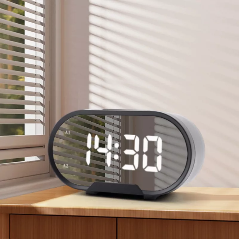 Jam alarm ganda cermin