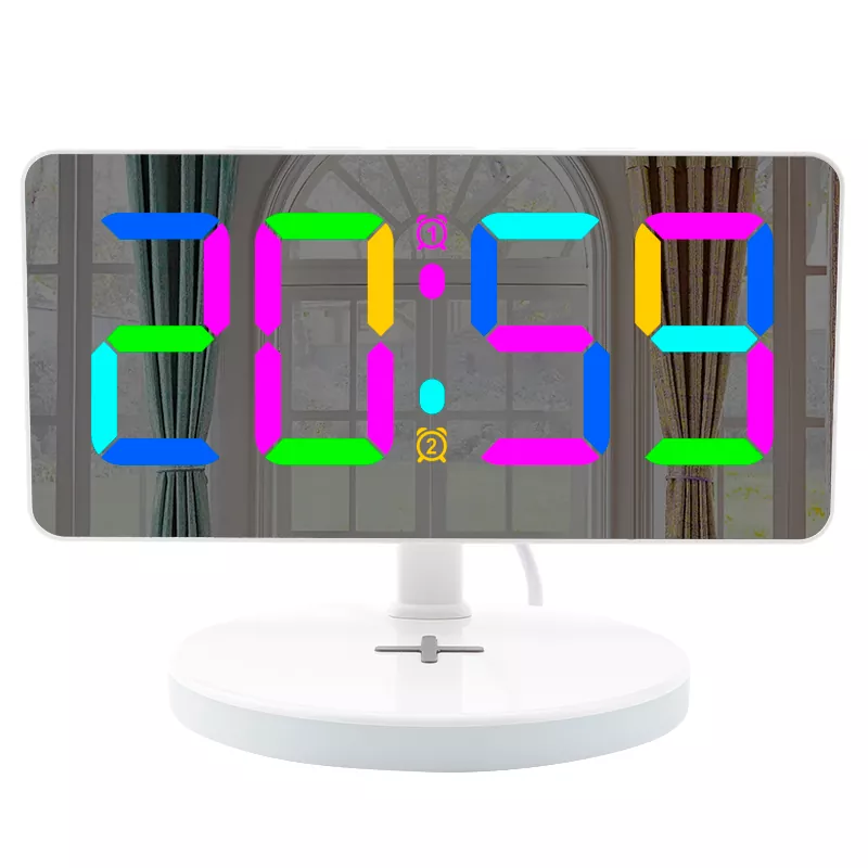 Pengisian Nirkabel RGB Night Light RGB Digital Alarm Clock